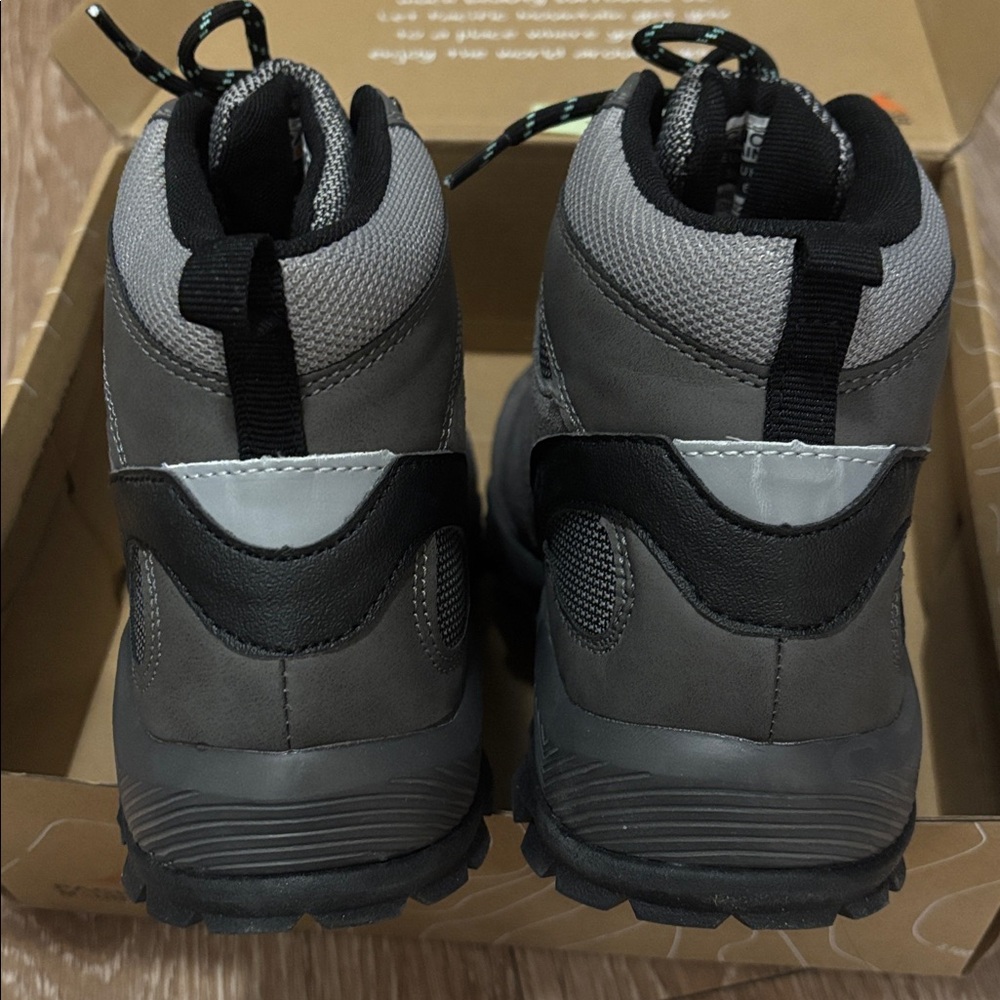 New! Women’s Pacific Mountain Boulder Mid Hiking Boot, gray/mint, 8 - Picture 8 of 9